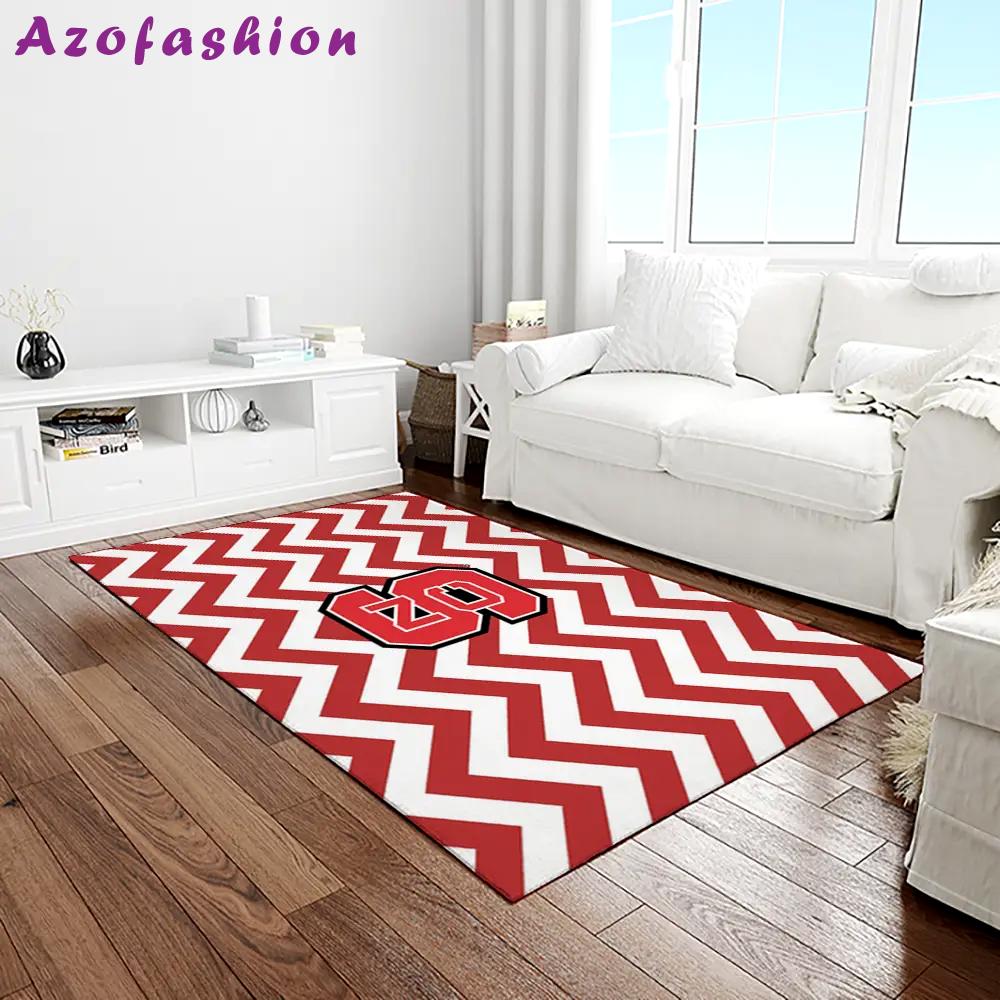 Ncaa nc state wolfpack sport basketball and foolball team logo rectangle area rug ncsw41 Rectangle Rug