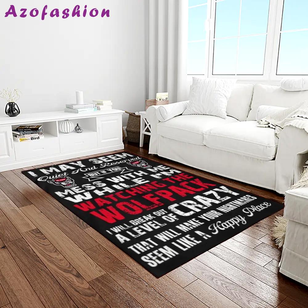 Ncaa nc state wolfpack sport basketball and foolball team logo rectangle area rug ncsw45 Rectangle Rug