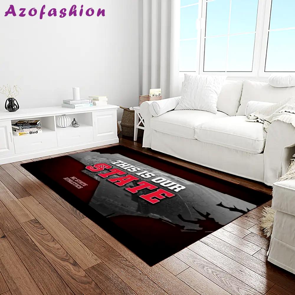 Ncaa nc state wolfpack sport basketball and foolball team logo rectangle area rug ncsw54 Rectangle Rug