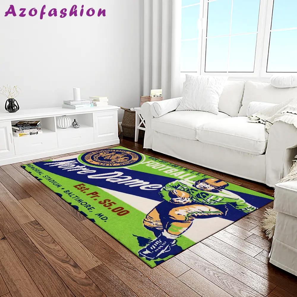Ncaa notre dame fighting sport basketball and foolball team logo rectangle area rug ndf59 Rectangle Rug