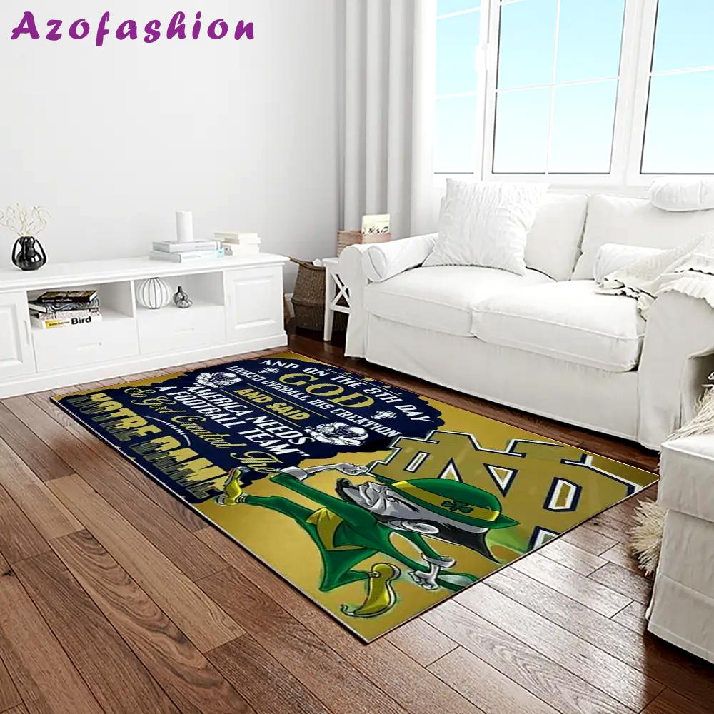 Ncaa notre dame fighting sport basketball and foolball team logo rectangle area rug ndf71 Rectangle Rug