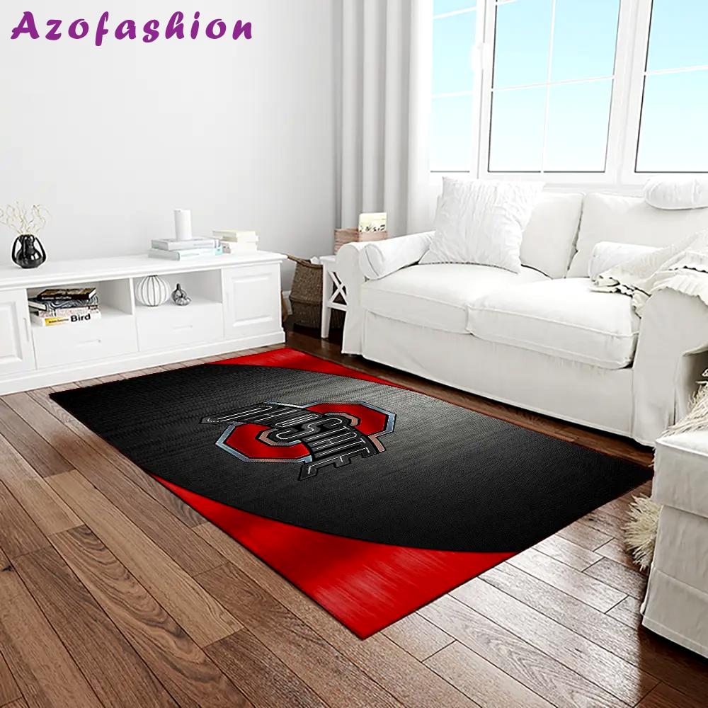 Ncaa ohio state buckeyes college sport basketball and foolball team logo rectangle area rug osb03 Rectangle Rug