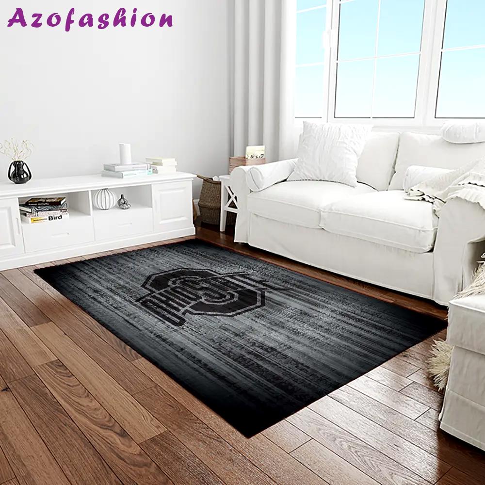 Ncaa ohio state buckeyes college sport basketball and foolball team logo rectangle area rug osb48 Rectangle Rug