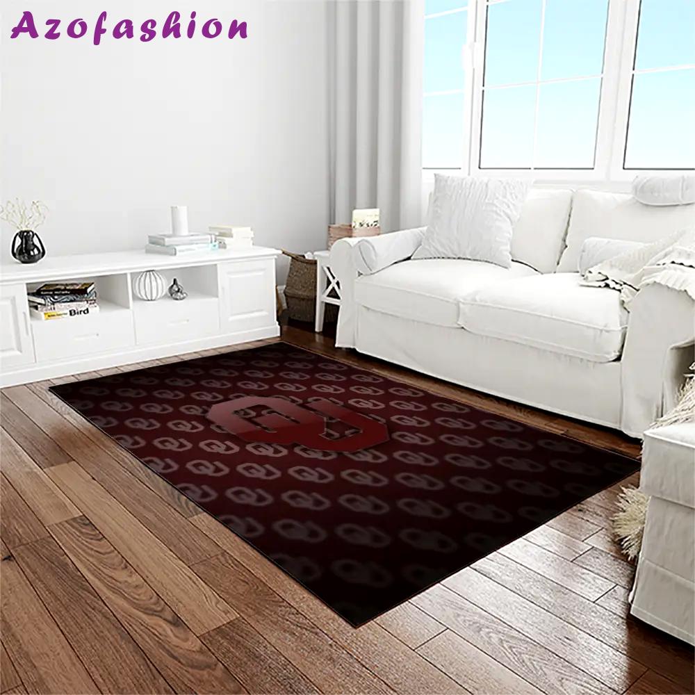 Ncaa oklahoma sooners sport basketball and foolball team logo rectangle area rug os04 Rectangle Rug
