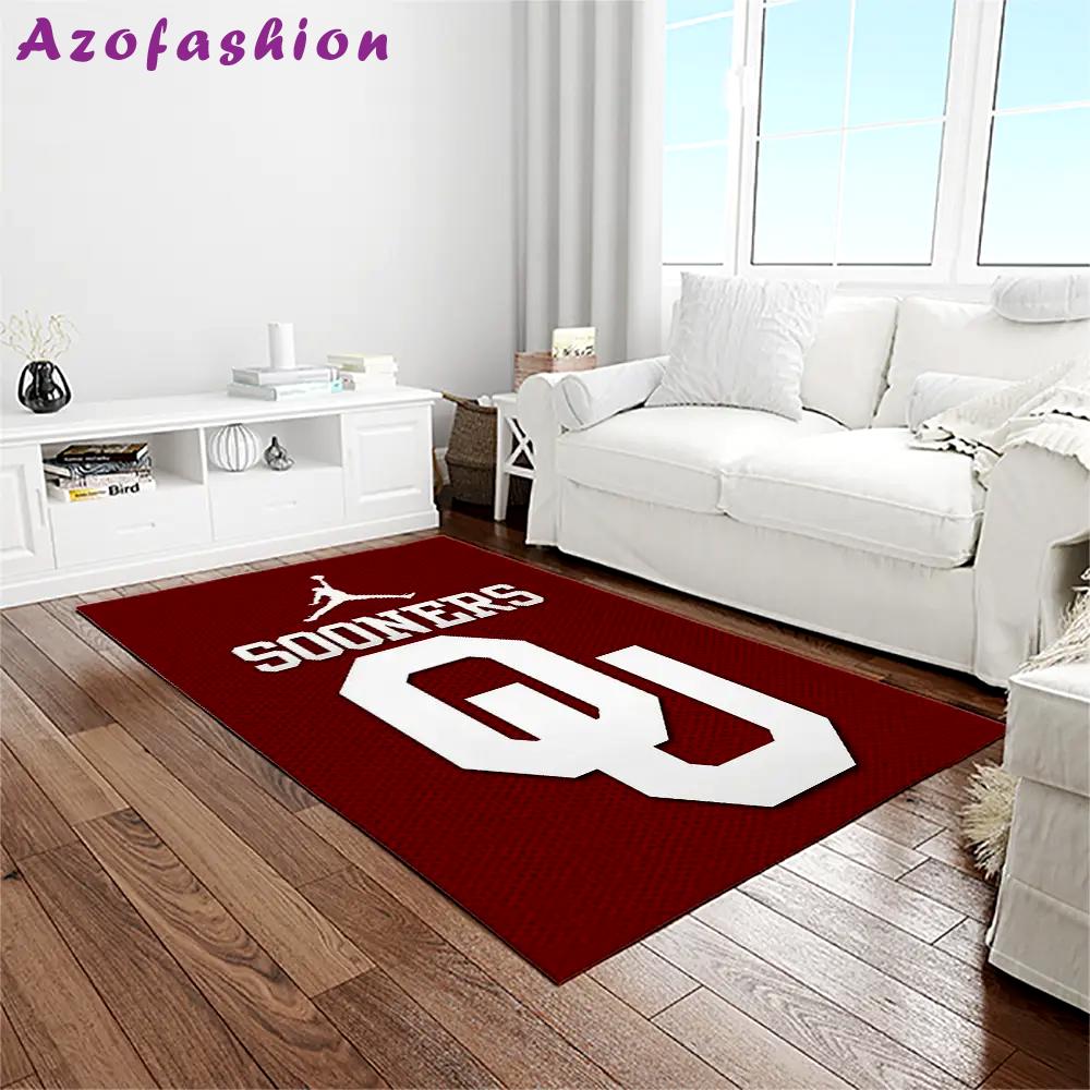 Ncaa oklahoma sooners sport basketball and foolball team logo rectangle area rug os101 Rectangle Rug