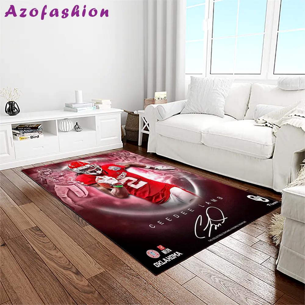 Ncaa oklahoma sooners sport basketball and foolball team logo rectangle area rug os20 Rectangle Rug