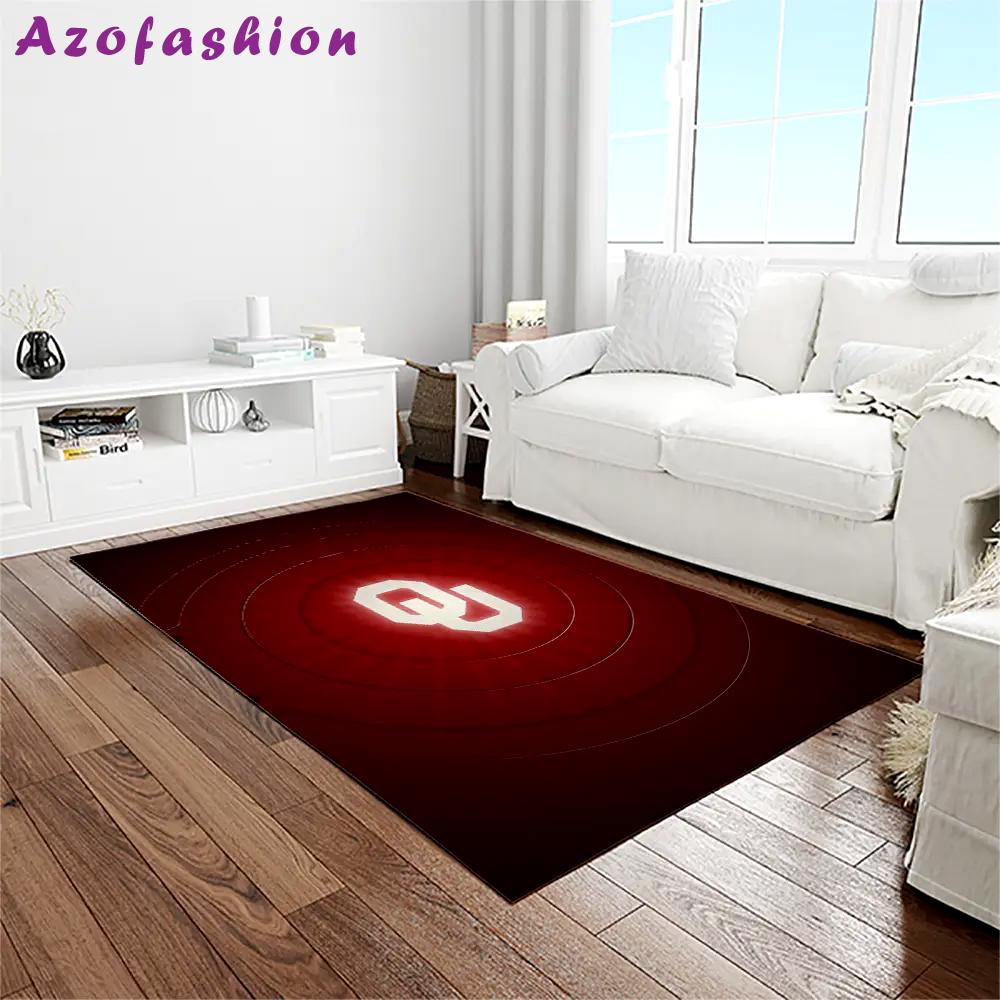Ncaa oklahoma sooners sport basketball and foolball team logo rectangle area rug os65 Rectangle Rug