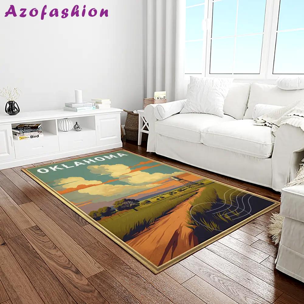 Ncaa oklahoma state cowboys sport basketball and foolball team logo rectangle area rug osc28 Rectangle Rug
