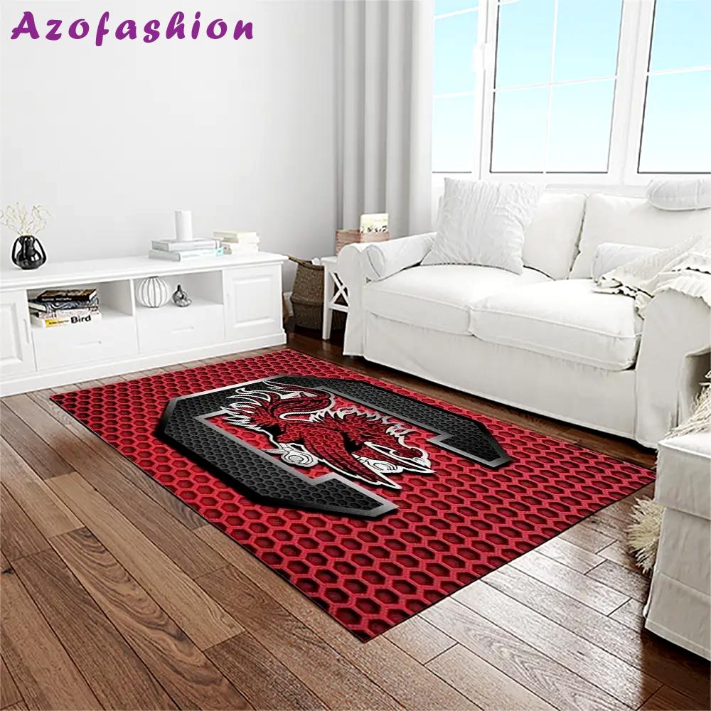 Ncaa south carolina gamecocks college sport basketball and foolball team logo rectangle area rug scg19 Rectangle Rug