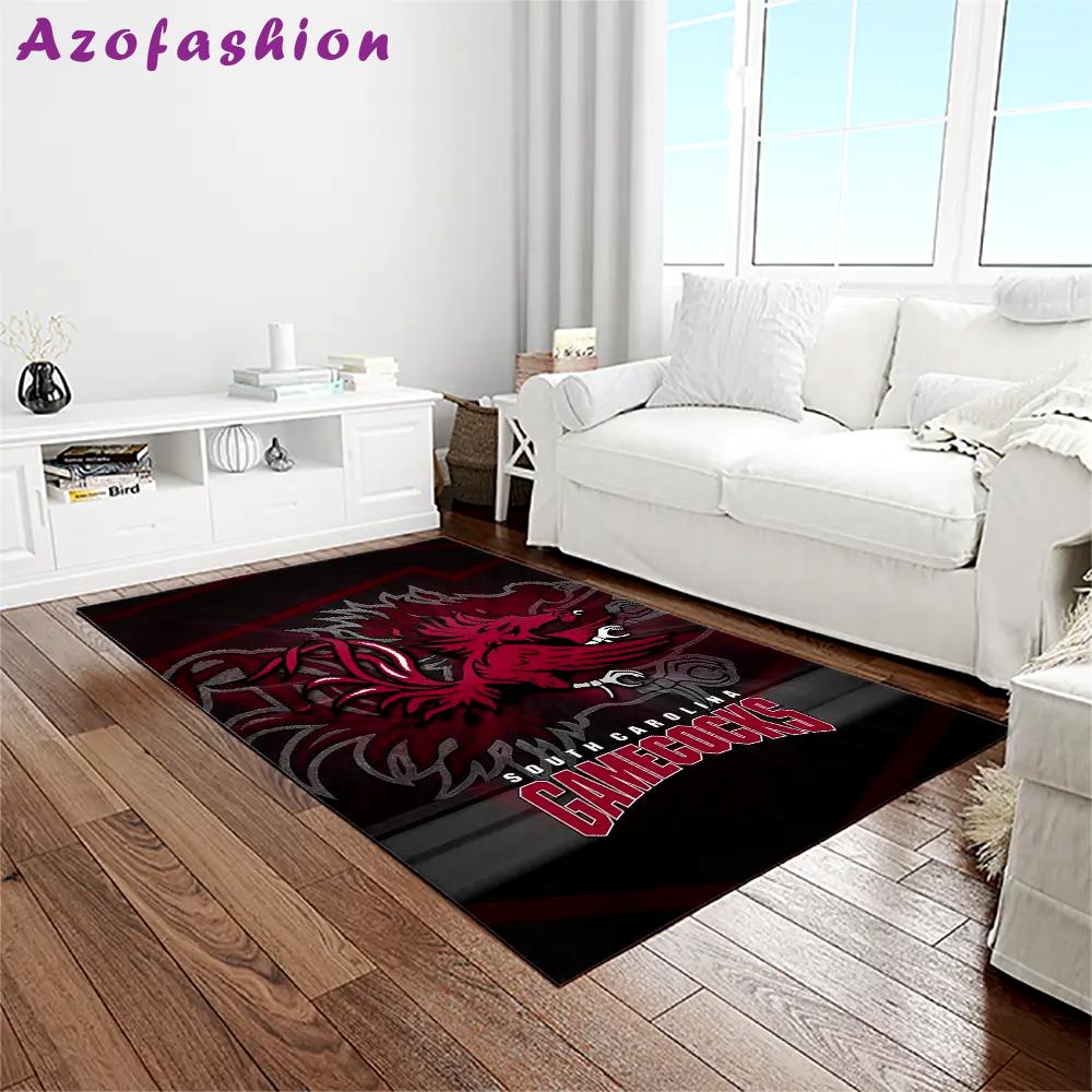 Ncaa south carolina gamecocks college sport basketball and foolball team logo rectangle area rug scg37 Rectangle Rug