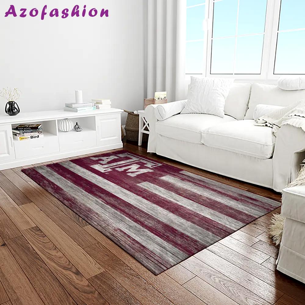 Ncaa texas a&m aggies college sport basketball and foolball team logo rectangle area rug tama28 Rectangle Rug
