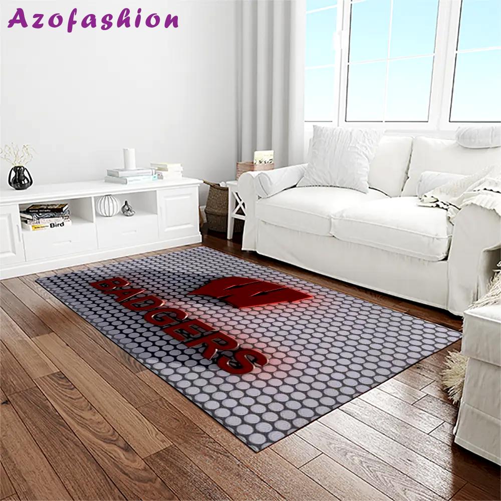 Ncaa wisconsin badgers college sport basketball and foolball team logo rectangle area rug wb10 Rectangle Rug
