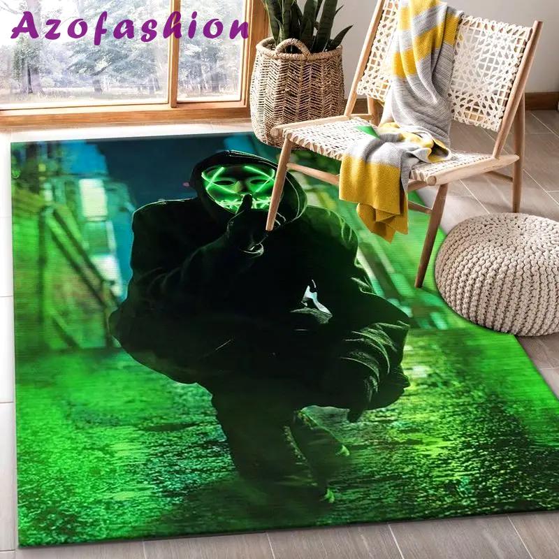 Neon playstation 1 area rug living room and bed room rug rug regtangle carpet floor decor home decor Rectangle Rug
