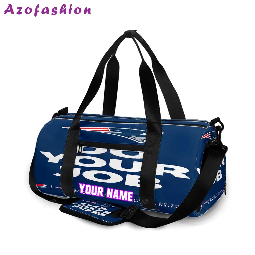 New england patriots do your job blue personalized name travel bag gym bag 1916 Travel Bag