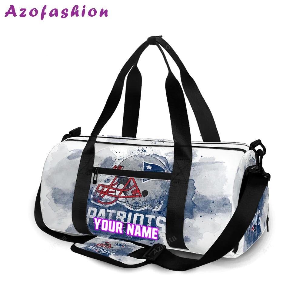 New england patriots helmet color splash personalized name travel bag gym bag 1641 Travel Bag