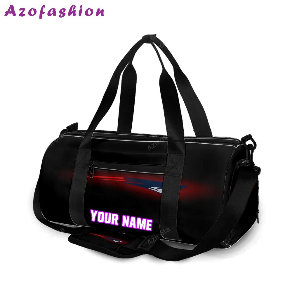 New england patriots red black personalized name travel bag gym bag 1788 Travel Bag