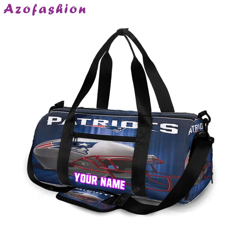 New england patriots shinning helmet personalized name travel bag gym bag 406 Travel Bag