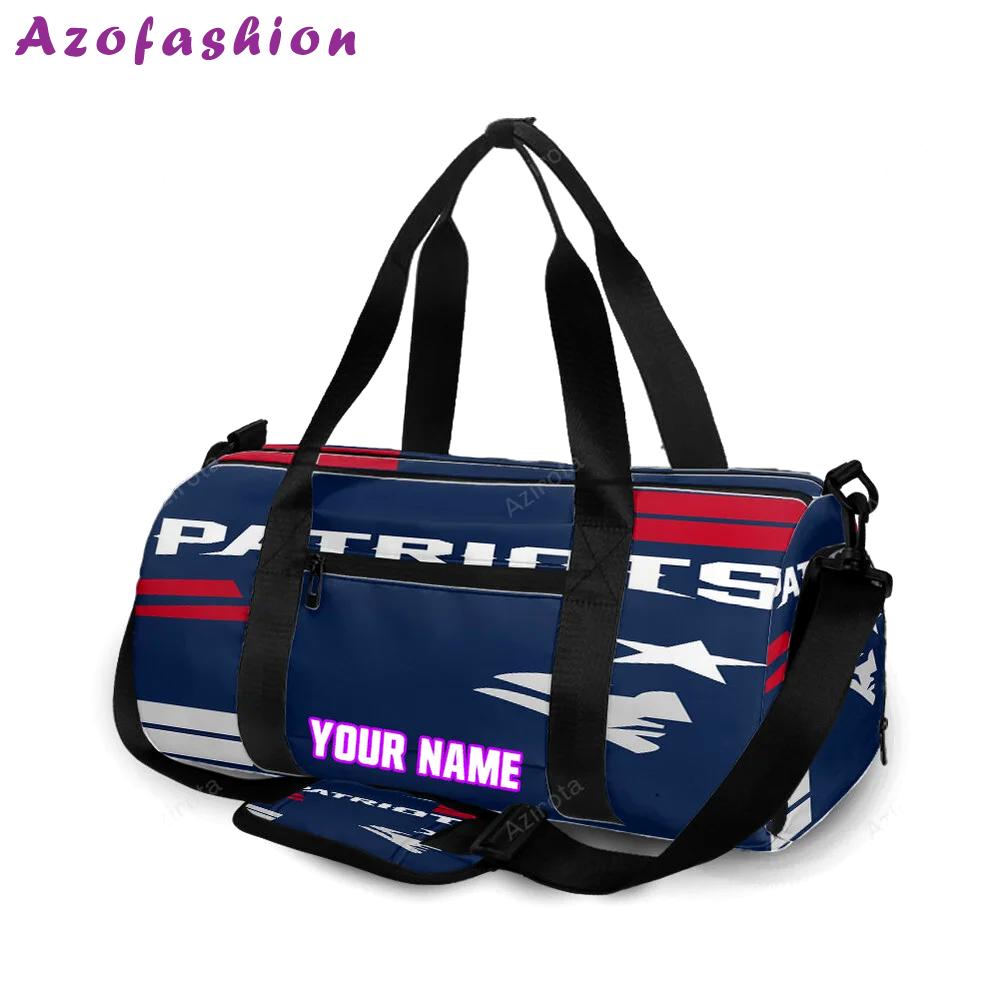 New england patriots white face personalized name travel bag gym bag 1566 Travel Bag