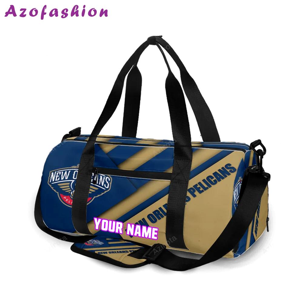 New orleans pelicans emblem v17 personalized name travel bag gym bag 1336 Travel Bag