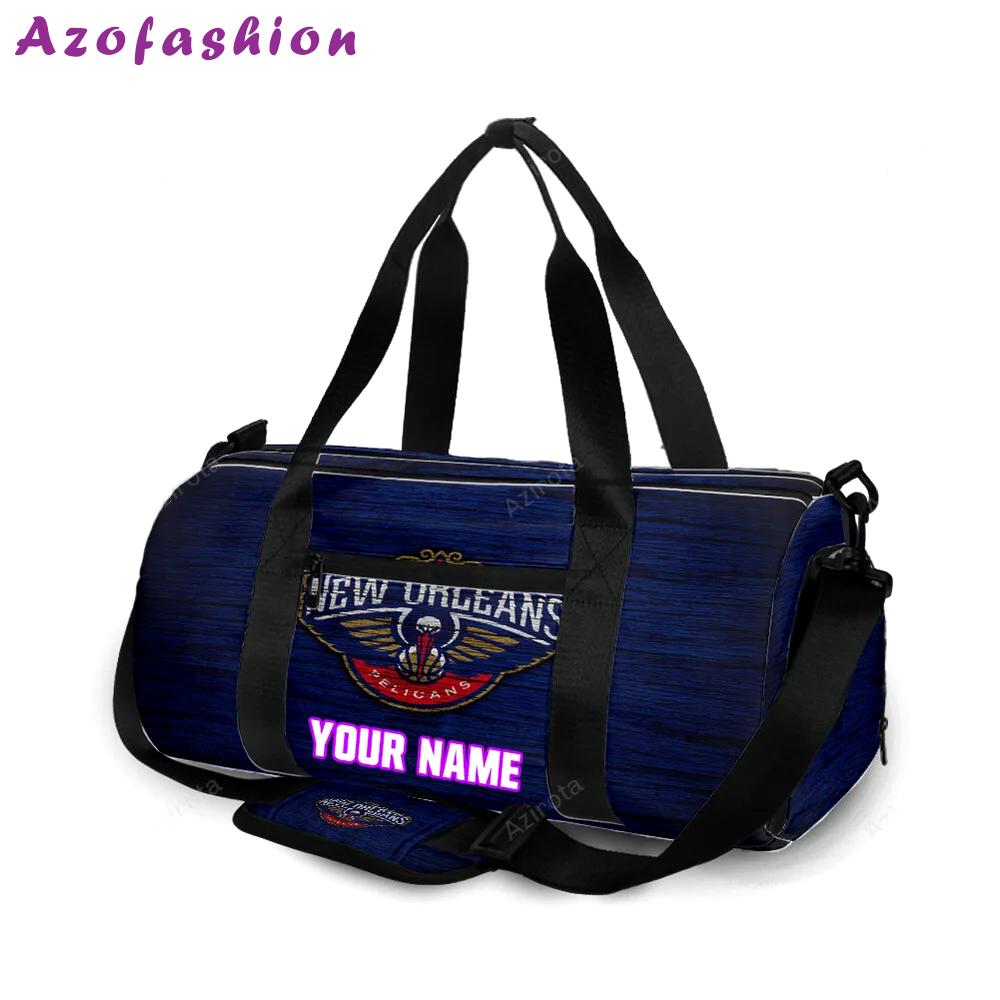 New orleans pelicans emblem v23 personalized name travel bag gym bag 319 Travel Bag
