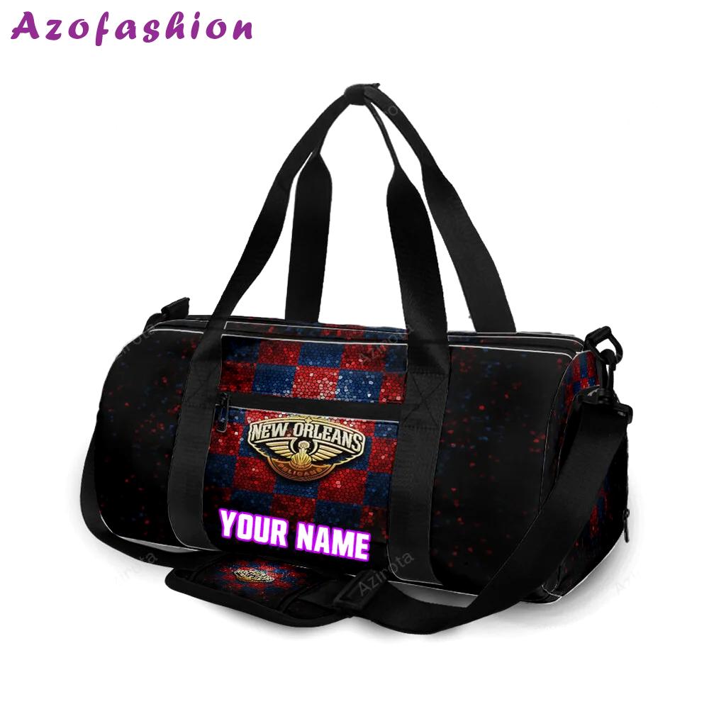 New orleans pelicans emblem v8 personalized name travel bag gym bag 1311 Travel Bag