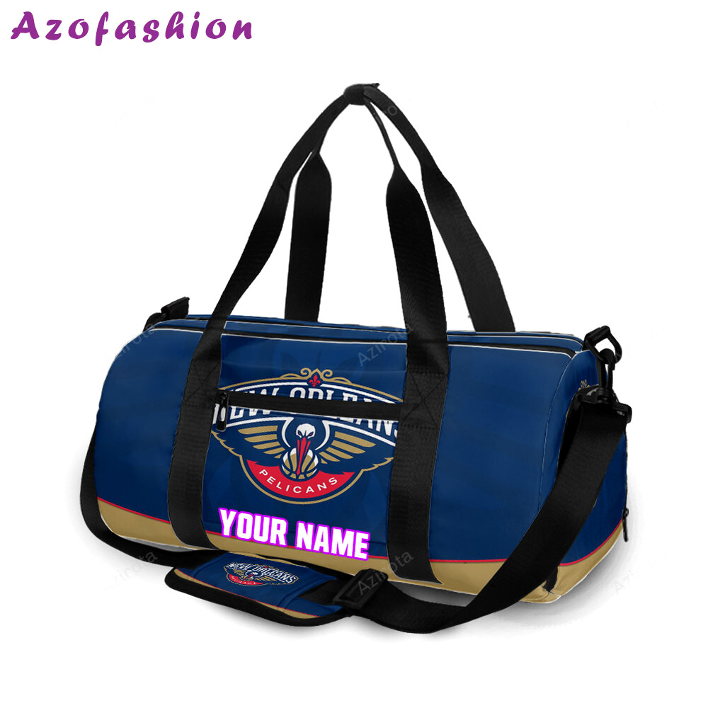 New orleans pelicans emblem v9 personalized name travel bag gym bag 725 Travel Bag