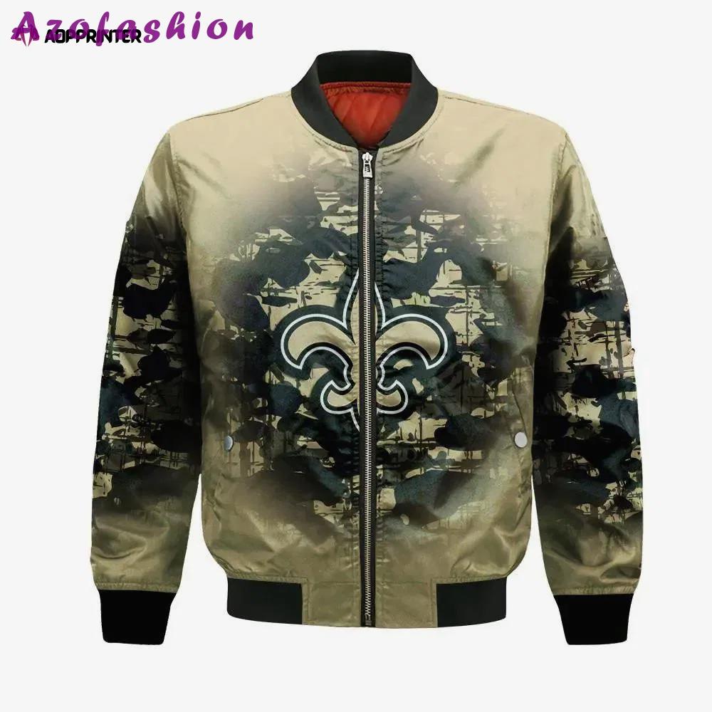New orleans saints bomber jacket 3d printed camouflage vintage Bomber Jacket