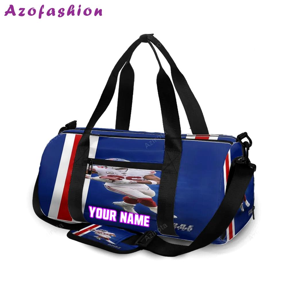 New york giants saquon barkley6 personalized name travel bag gym bag 155 Travel Bag