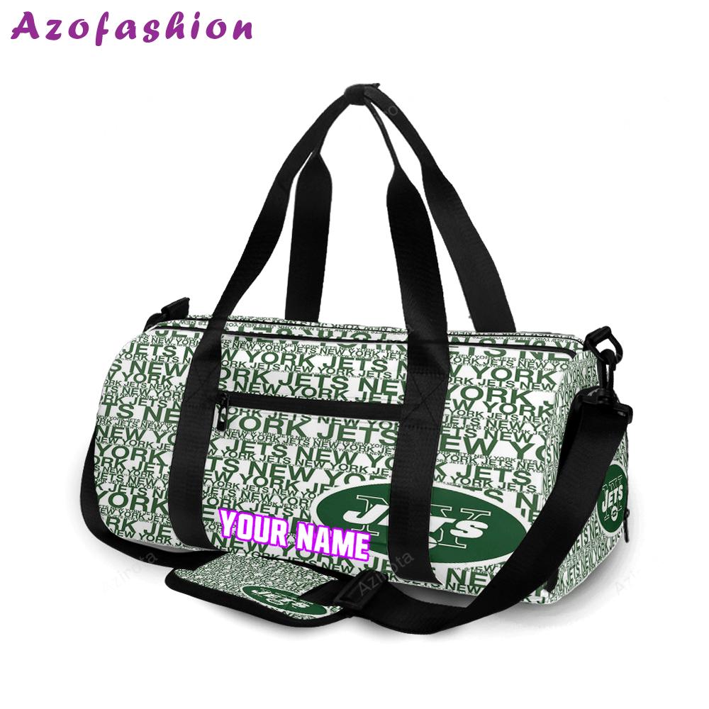 New york jets emblem v20 personalized name travel bag gym bag 1849 Travel Bag