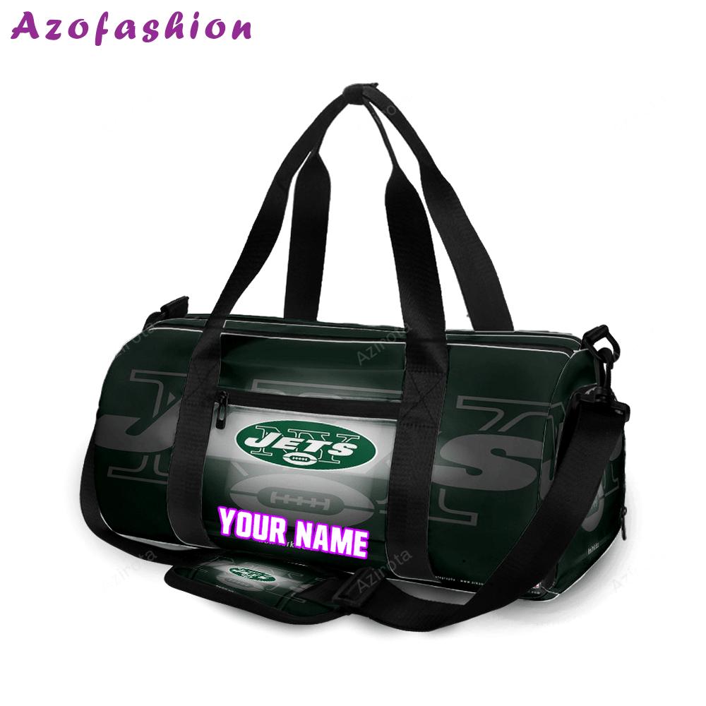 New york jets emblem v4 personalized name travel bag gym bag 1638 Travel Bag
