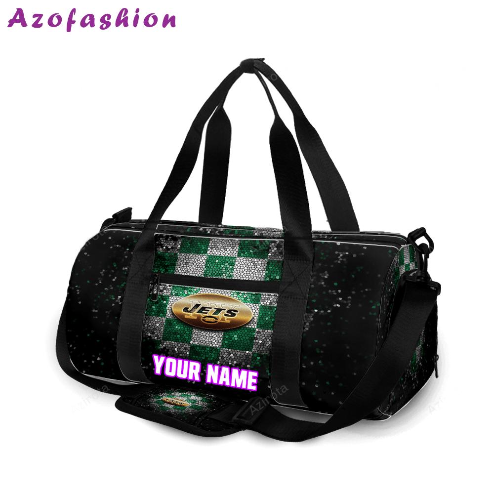 New york jets emblem v7 personalized name travel bag gym bag 1738 Travel Bag