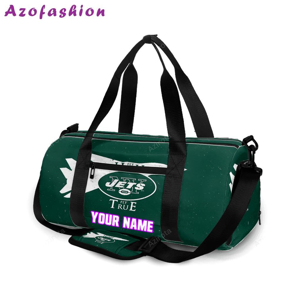 New york jets fly hight fly true v17 personalized name travel bag gym bag 1639 Travel Bag