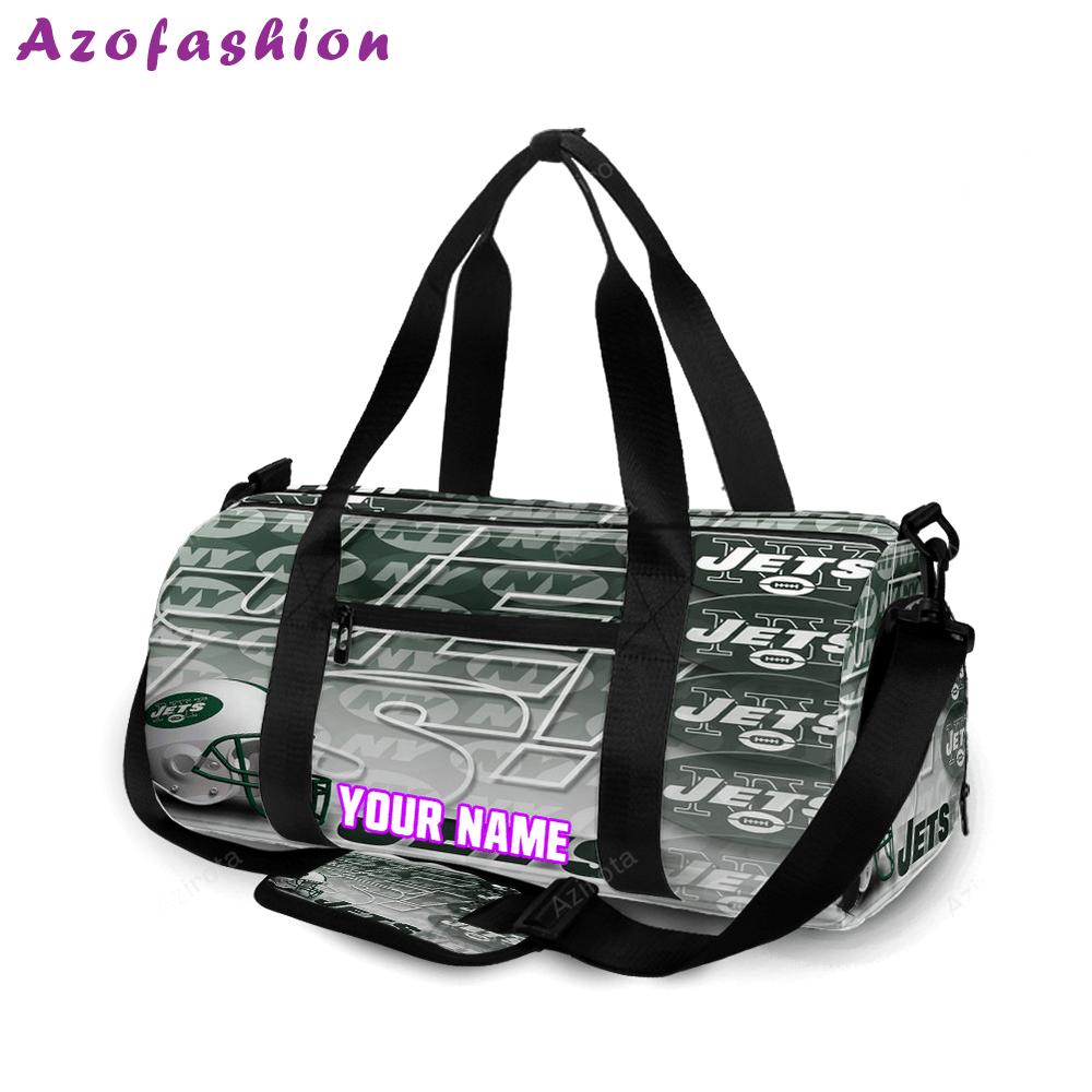 New york jets helmet emblem v29 personalized name travel bag gym bag 964 Travel Bag