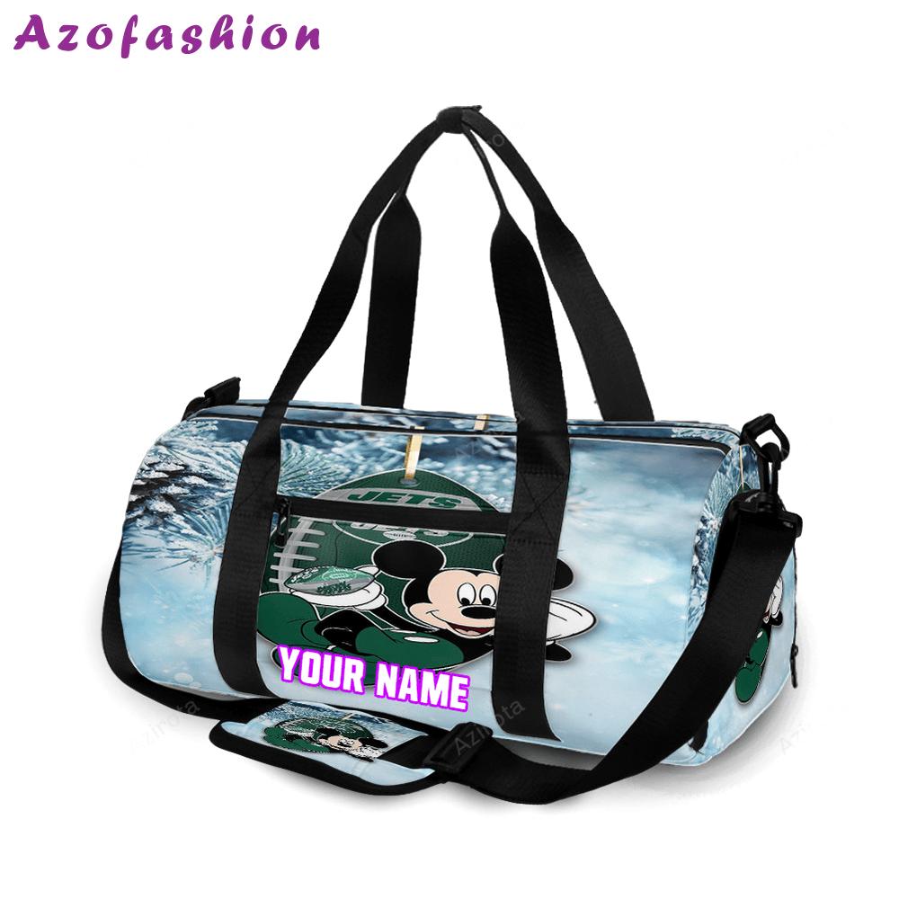 New york jets mickey winter v40 personalized name travel bag gym bag 2060 Travel Bag