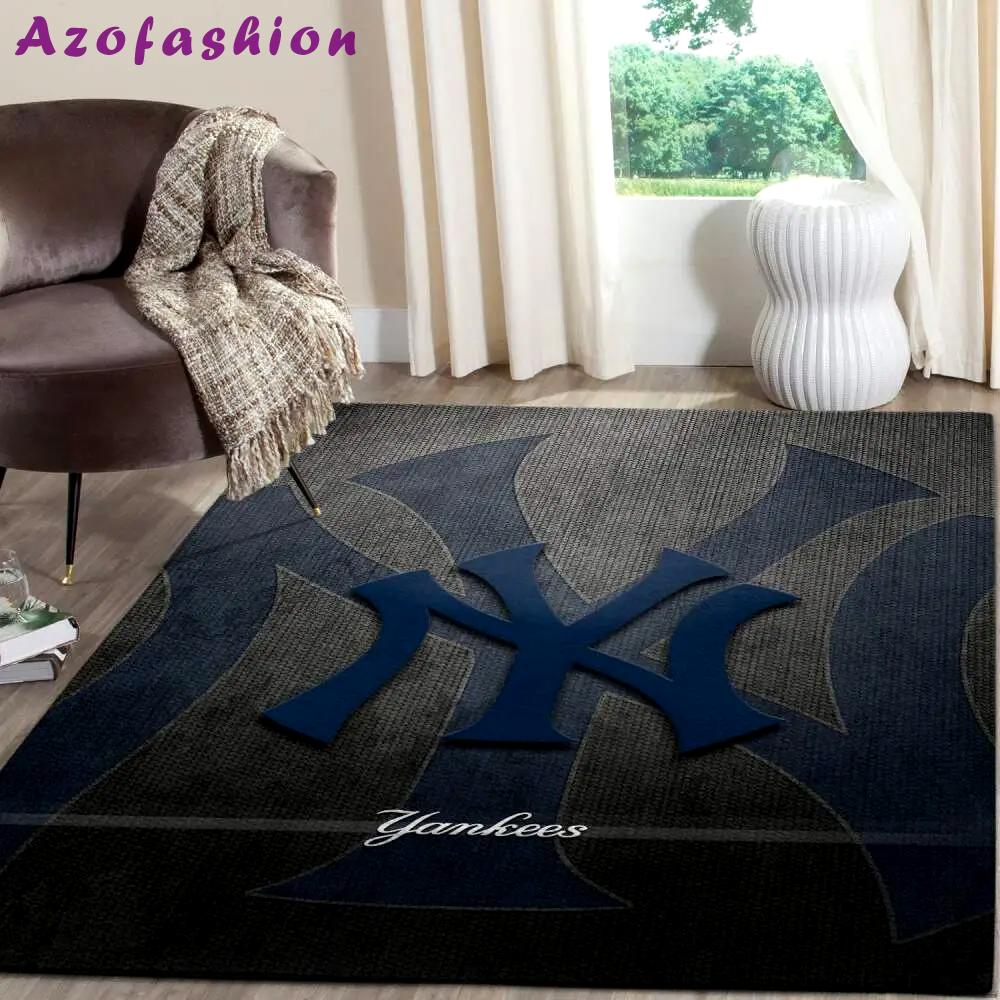 New york yankees area rug mlb baseball team logo carpet living room rugs v441 Rectangle Rug