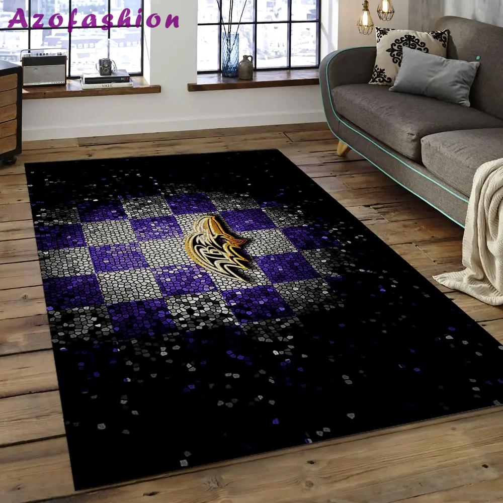 Nfl baltimore ravens glorious football team logo rectangle area rug brv15 Rectangle Rug