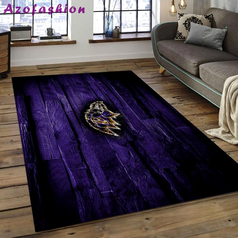 Nfl baltimore ravens proud football team logo rectangle area rug brv16 Rectangle Rug