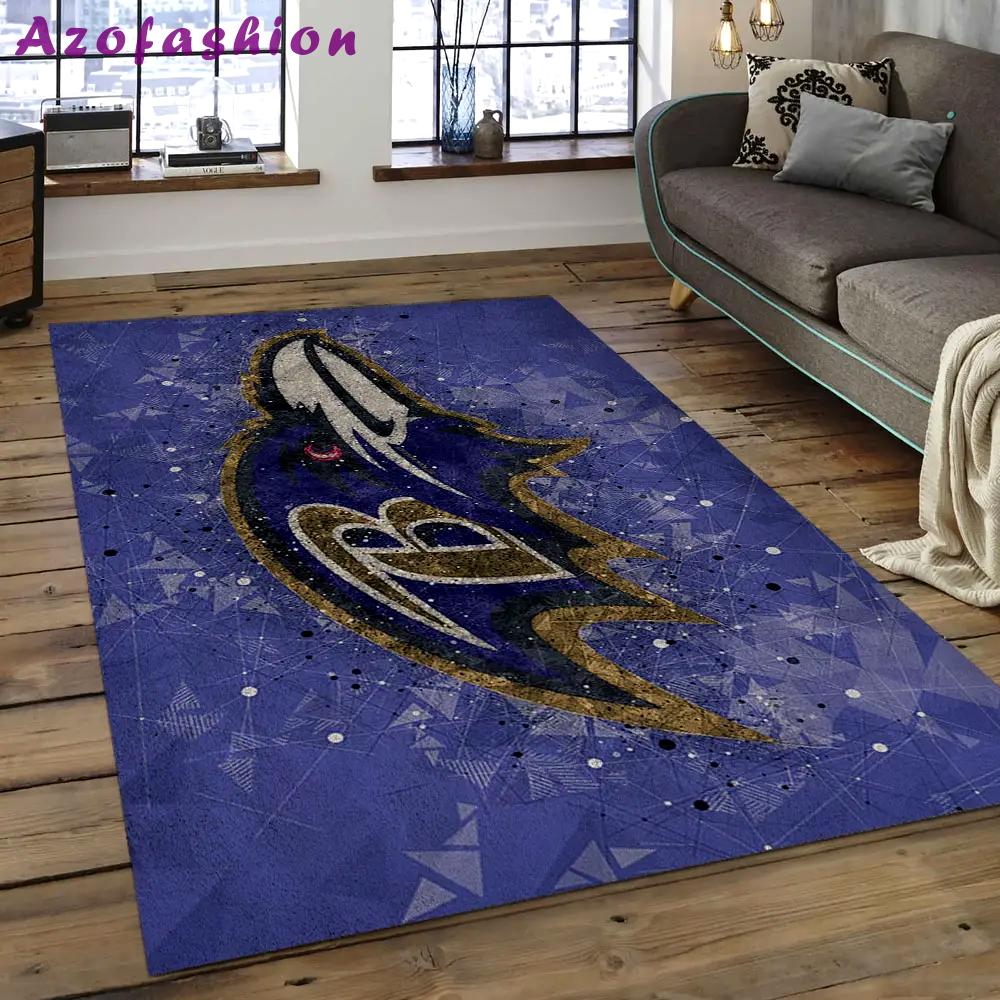 Nfl baltimore ravens stunning football team logo rectangle area rug brv29 Rectangle Rug