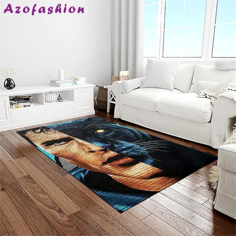Nfl carolina panthers football team logo rectangle area rug cp07 Rectangle Rug