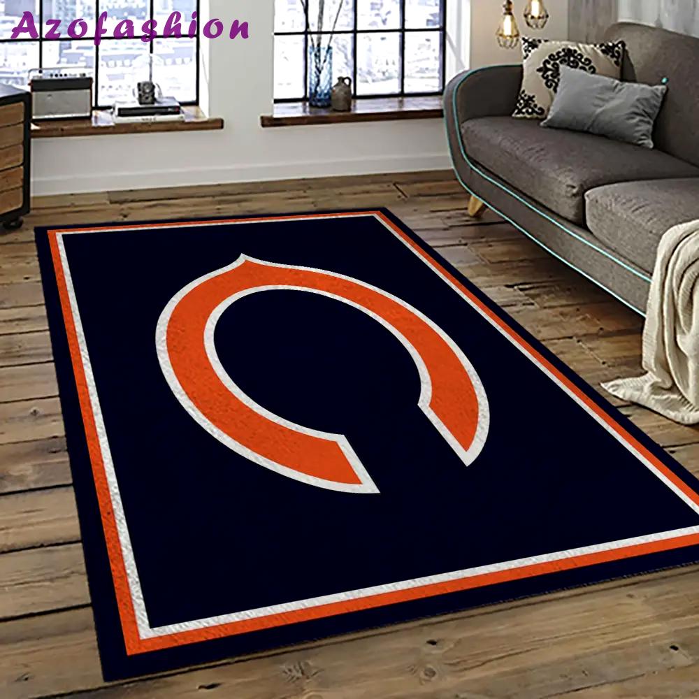 Nfl chicago bears football team logo sport carpet rectangle area rug for living room ccb14 Rectangle Rug