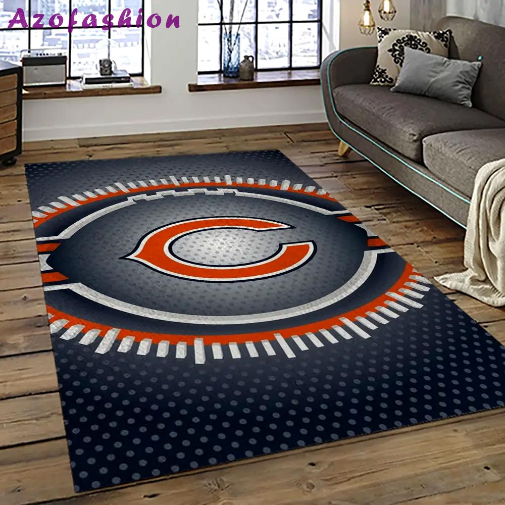 Nfl chicago bears football team logo sport carpet rectangle area rug for living room ccb43 Rectangle Rug