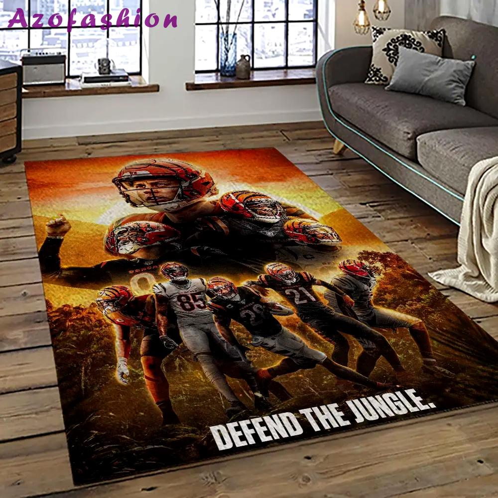 Nfl cincinnati bengals football team logo sport carpet area rug who dey nation gift for friends cnns22 Rectangle Rug