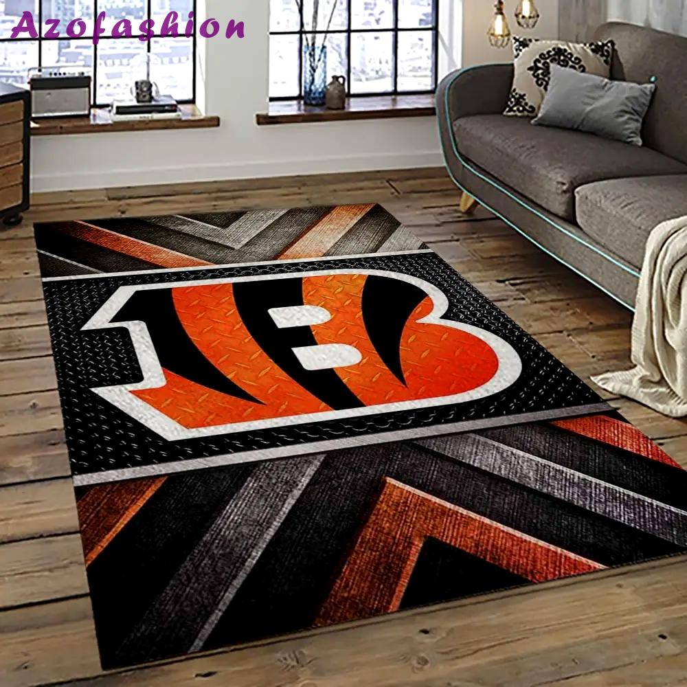 Nfl cincinnati bengals football team logo sport carpet area rug who dey nation gift for friends cnns52 Rectangle Rug