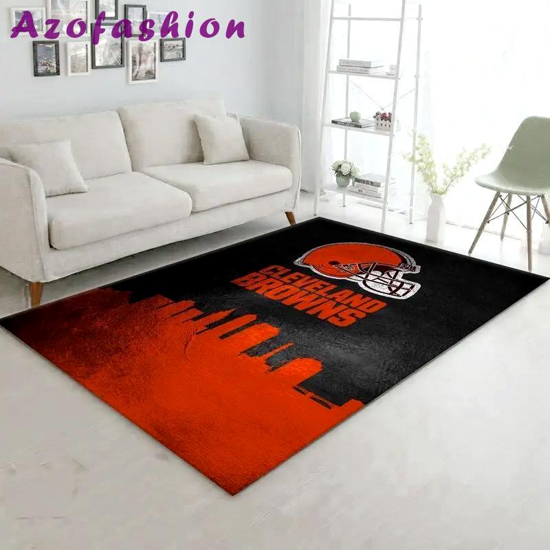Nfl cleveland browns area rug football rug carpet floor decor home decor 22 Rectangle Rug