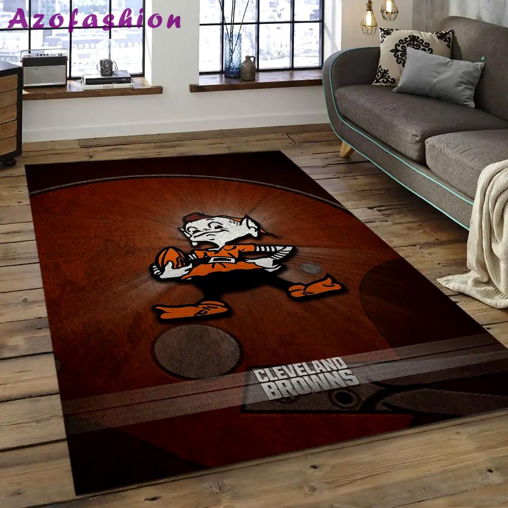 Nfl cleveland browns football team logo rectangle area rug clb05 Rectangle Rug