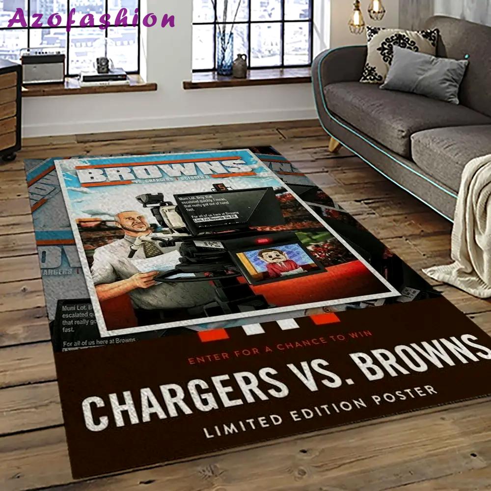 Nfl cleveland browns football team logo sport carpet rectangle area rug for living room cb38 Rectangle Rug