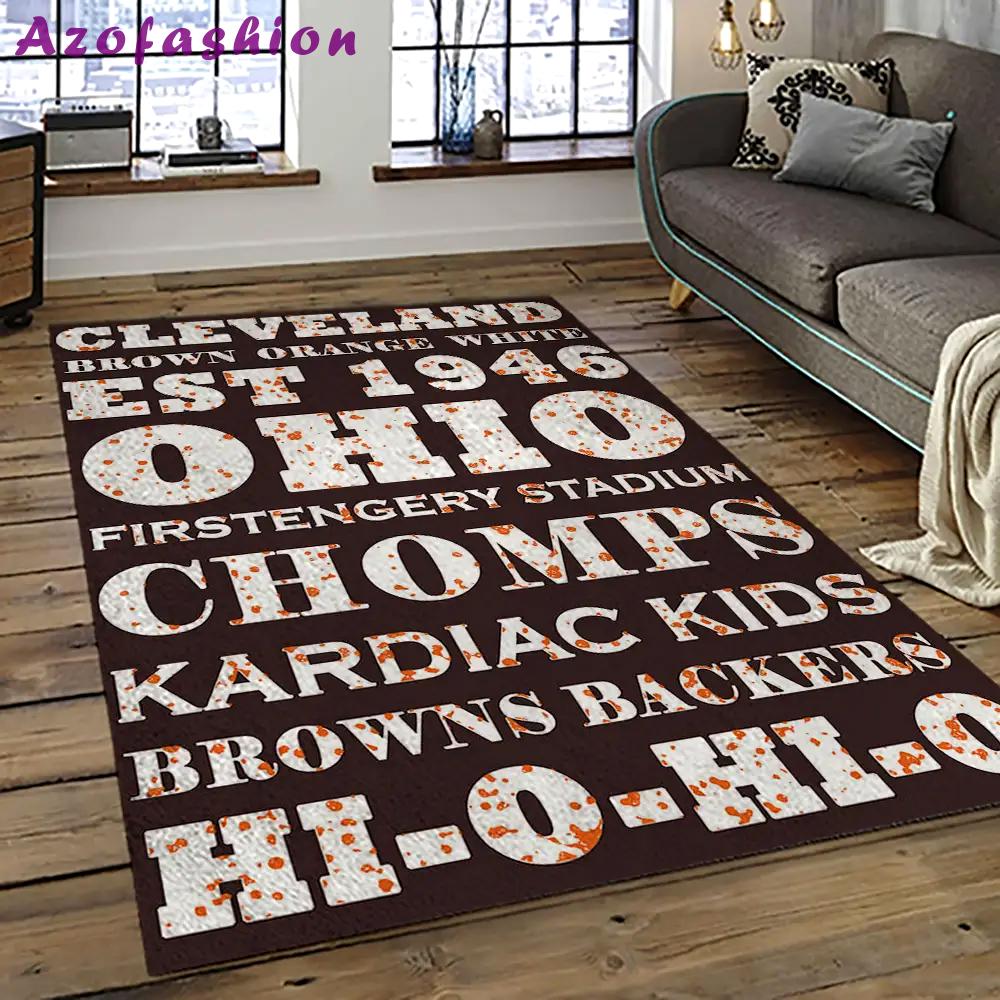 Nfl cleveland browns football team logo sport carpet rectangle area rug for living room cb52 Rectangle Rug