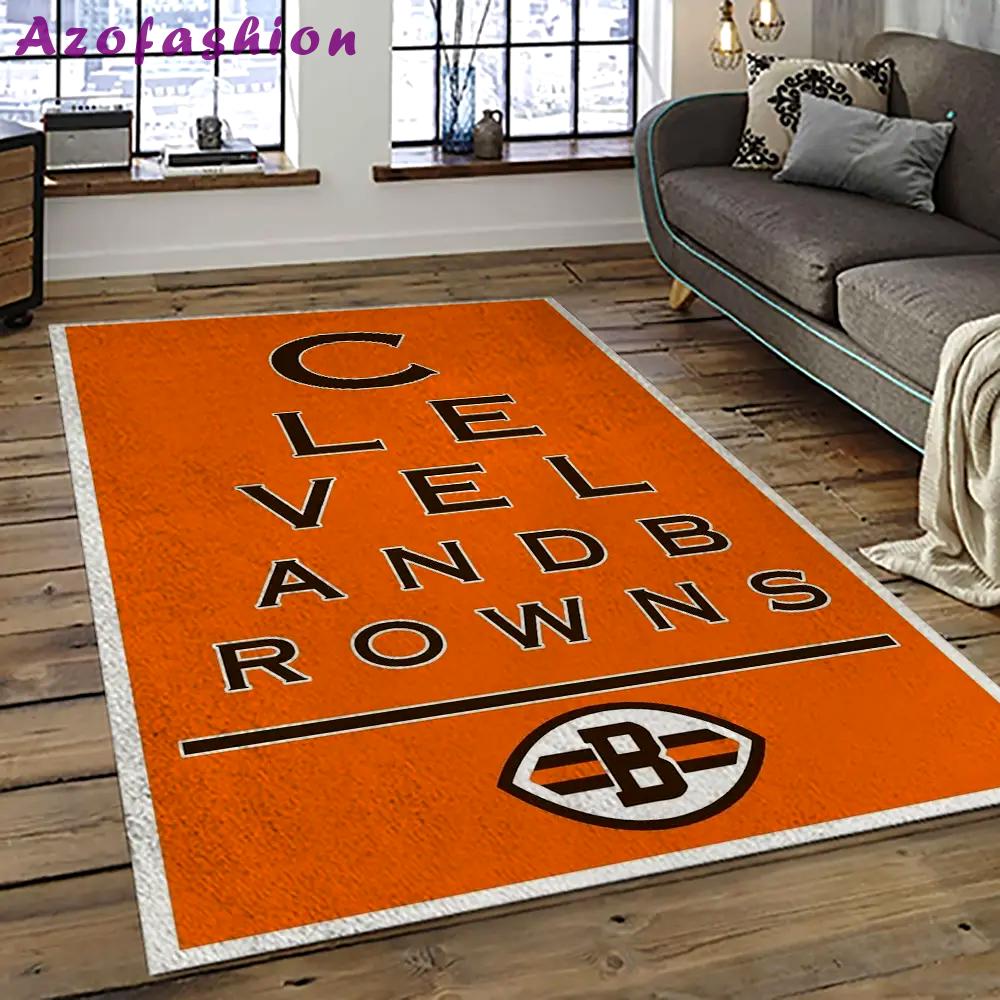 Nfl cleveland browns football team logo sport carpet rectangle area rug for living room cb55 Rectangle Rug