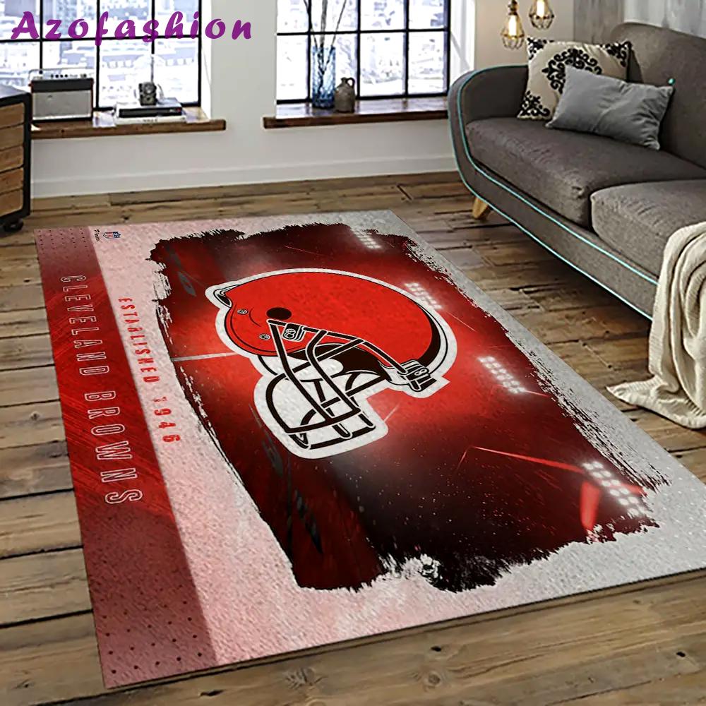 Nfl cleveland browns football team logo sport carpet rectangle area rug for living room cb81 Rectangle Rug