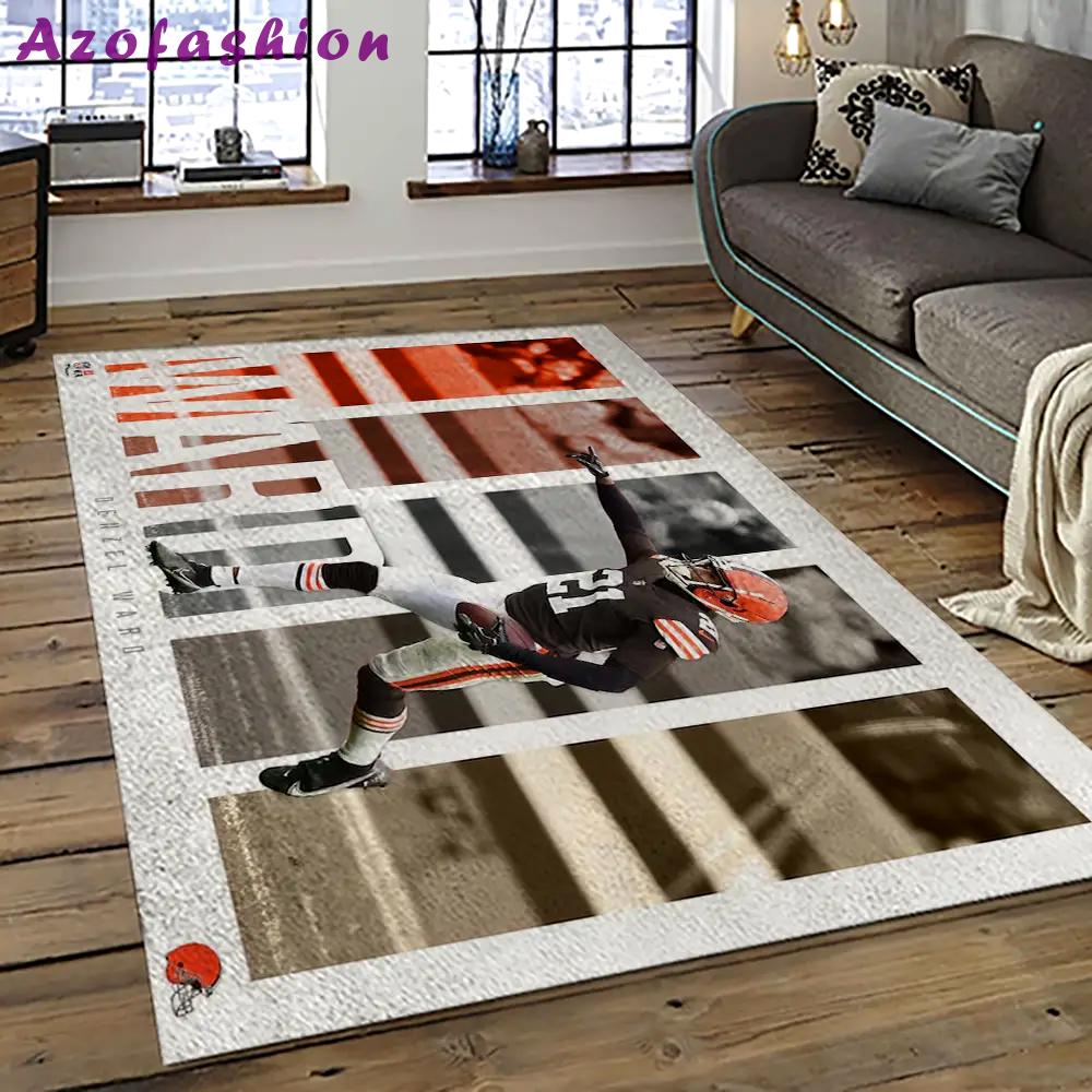 Nfl cleveland browns football team logo sport carpet rectangle area rug for living room cb84 Rectangle Rug